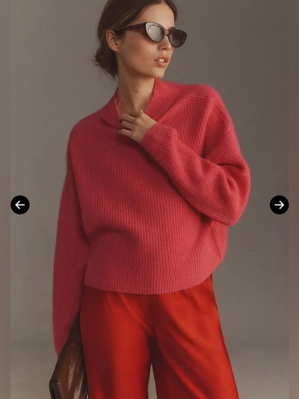 Small Anthropologie enza ribbed cashmere long sleeve sweater Hot bright Pink - Picture 17 of 17